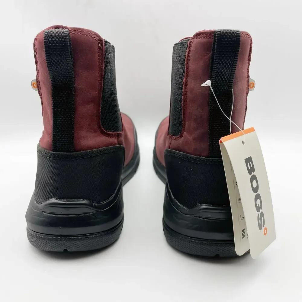 Bogs Womens Shale Leather Chelsea Composite Toe Boot US 9 EU 40 Purple EUC